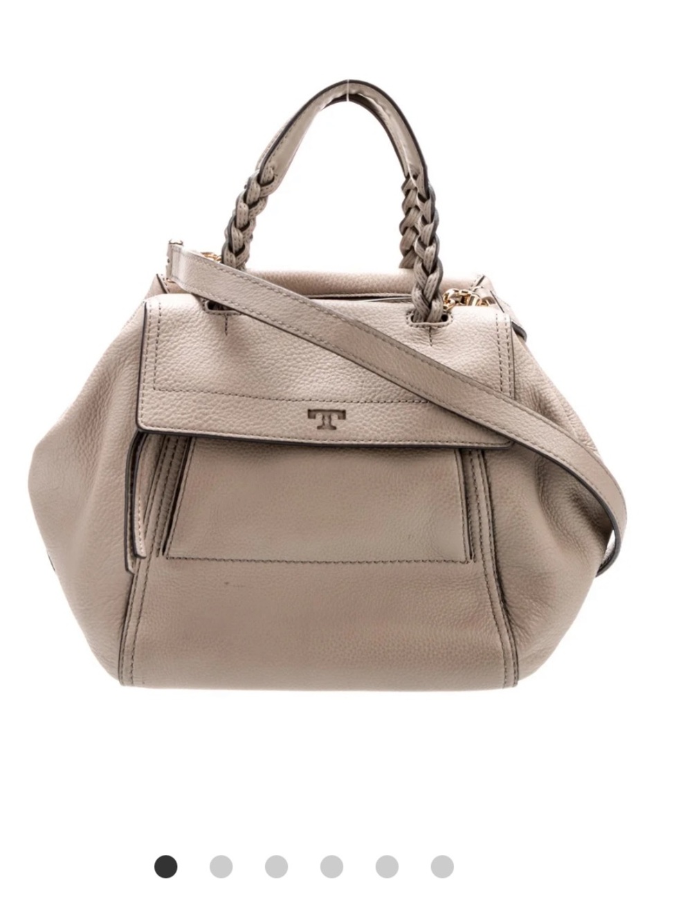 Tory Burch Half Moon Satchel French Gray NWT - Picture 2 of 3